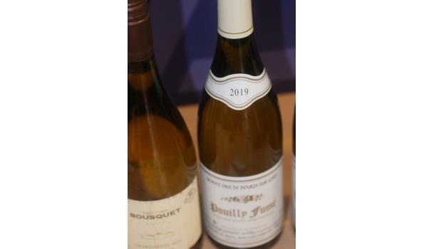 5 div flessen à 75cl witte wijn, 3x DOM BOUSQUET, Chardonnay 2016 en 2017 - 2x JEANNOT et Fils, Pouilly Fumé, 2019, Frankrijk